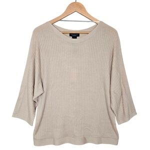 NWT Grace The Perfect Fit Women's Silver Birch Ribbed Dolman Sweater M